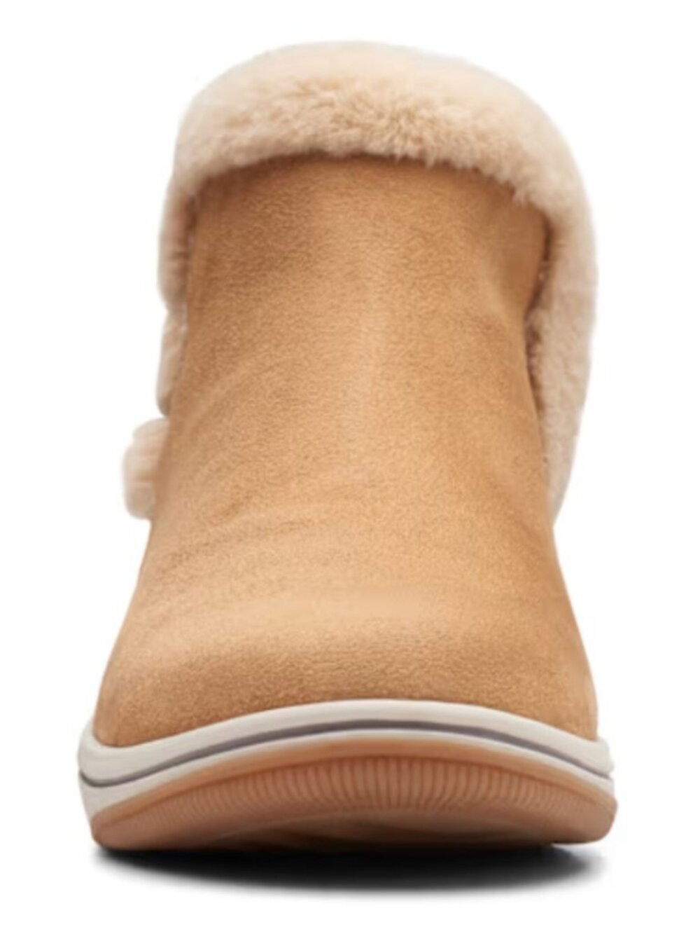 Clarks Breeze Fur Ankle Booties Tan Faux Fur Size 7W NWT - Picture 3 of 7